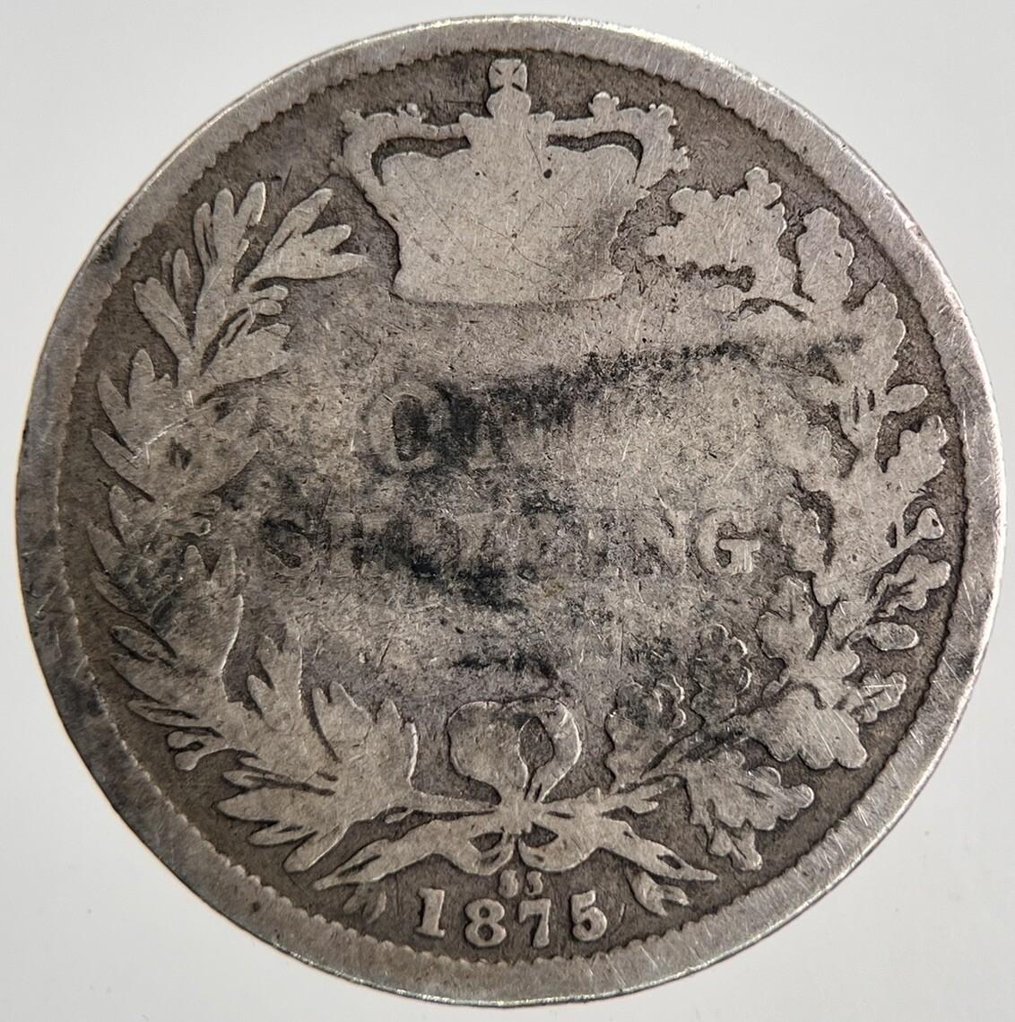 1875 Victoria Shilling Silver Coin | Collectable Grade | a6837
