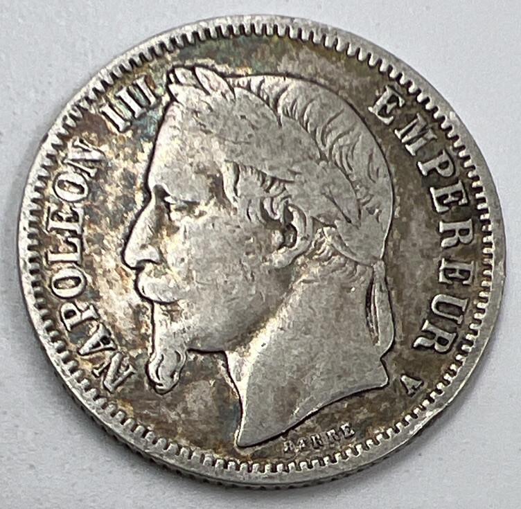 1868 France 1 One Franc Silver Coin | Fair Grade