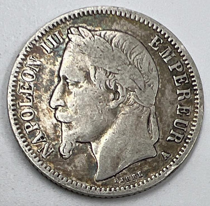 1868 France 1 One Franc Silver Coin | Fair Grade