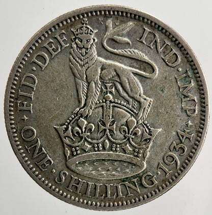 1934 George V Shilling British Silver Coin | Fine Collectable Grade | a6421