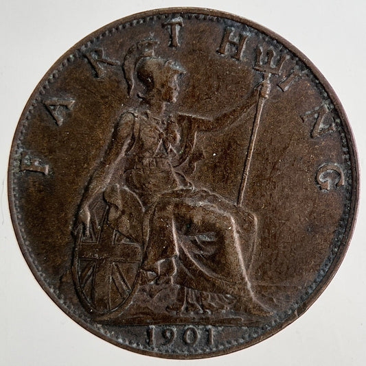 1901 Victoria Farthing Coin | Very High Grade | a6795