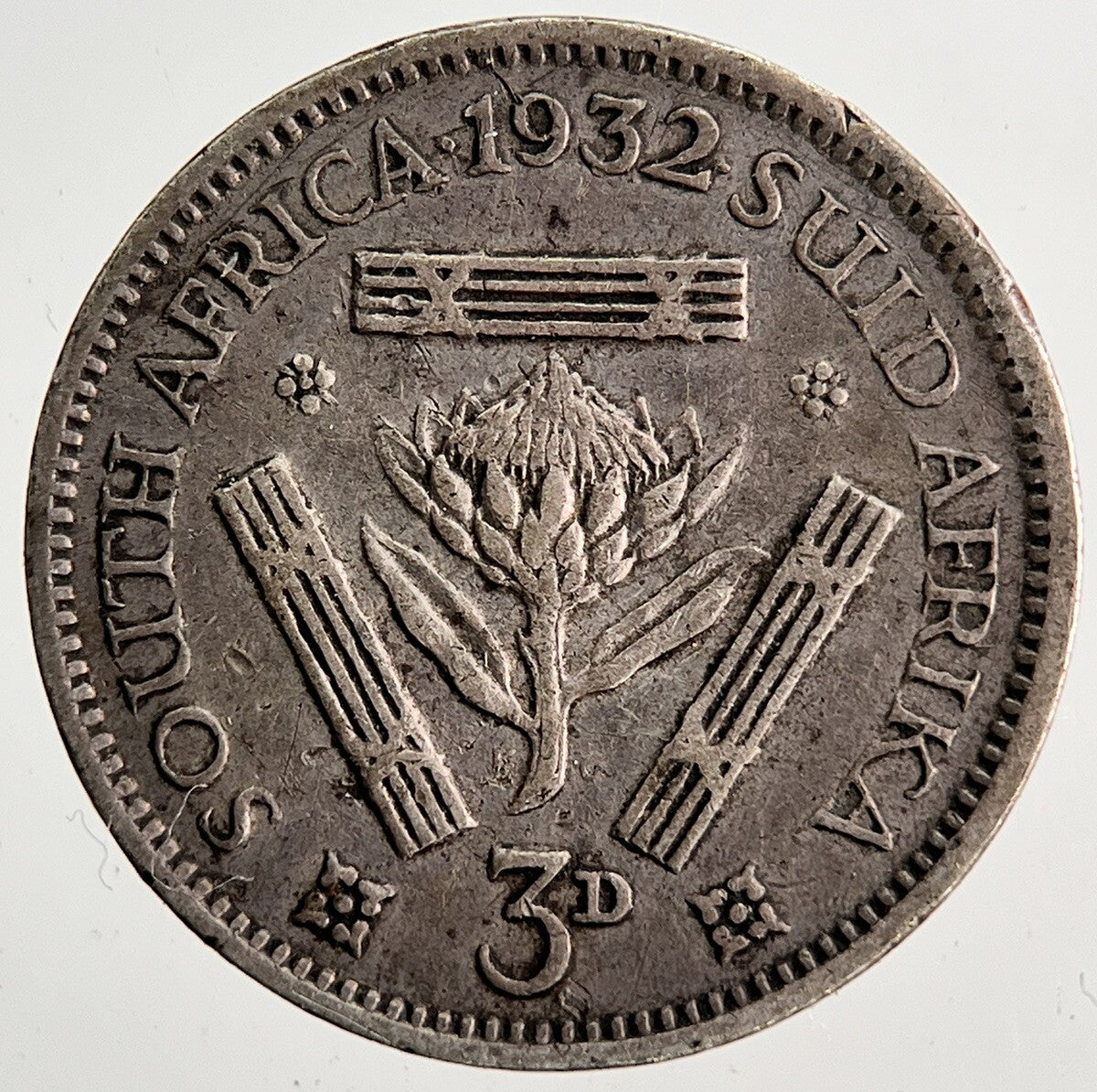 1932 South Africa Threepence Silver Coin | Collectable Grade | a6377