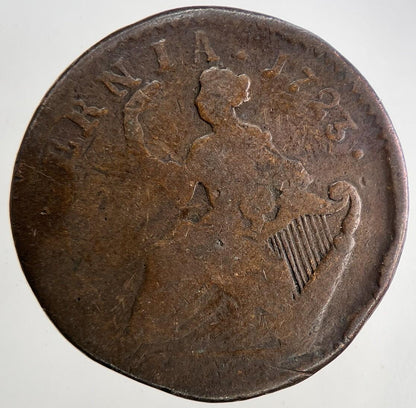 1723 Irish Hibernia Half-Penny Coin | Collectable Grade