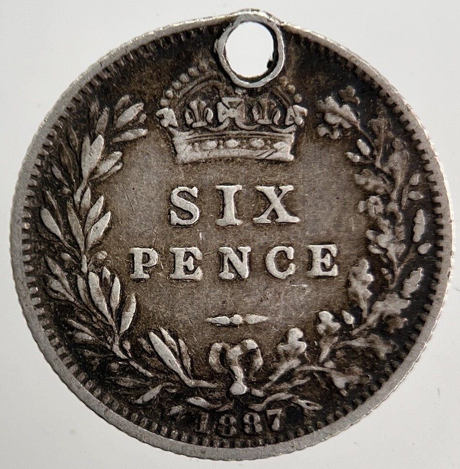1887 Victoria Sixpence Silver Coin | Very High Grade | a5353