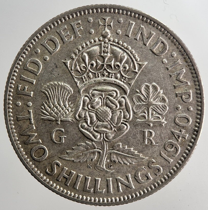 1940 George VI Florin British Silver Coin | Fine Collectable Grade | a6376
