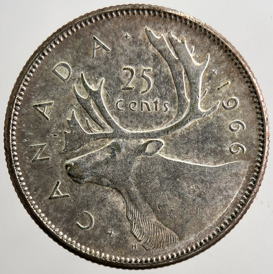 1966 Canada 25 Cents Silver Coin | Very High Grade | a5508