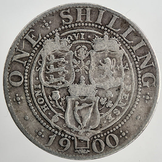 1900 Victoria Shilling Silver Coin | Fine Collectable Grade | a6764
