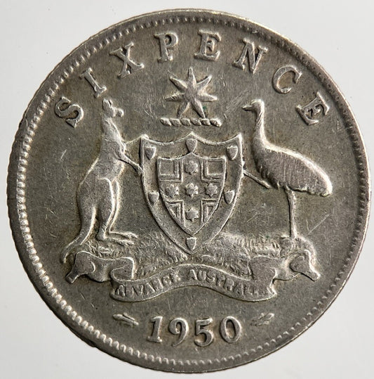1950 Australia Sixpence Silver Coin | Fine Collectable Grade | a5518