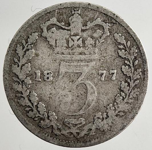 1877 Victoria Threepence Silver Coin | Collectable Grade | a8479
