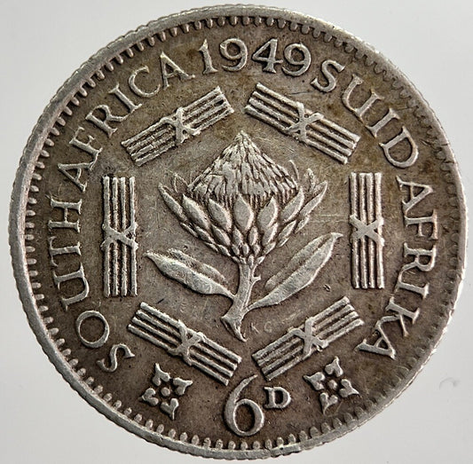 1949 South Africa Sixpence Silver Coin | Fine Collectable Grade | a8408