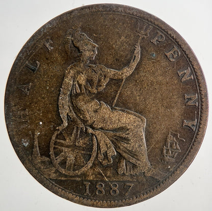 1887 Victoria Half-Penny Coin | Fine Collectable Grade | a6780