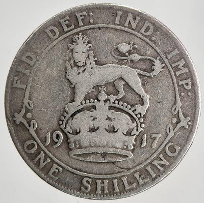 1917 George V Shilling British Silver Coin | Collectable Grade | a6844