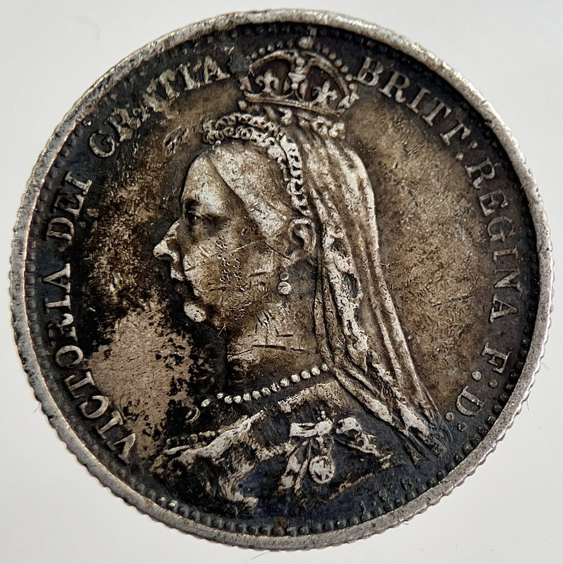 1887 Victoria Sixpence Silver Coin | Very High Grade | a8515