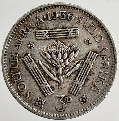 1936 South Africa Threepence Silver Coin | Collectable Grade | a8361