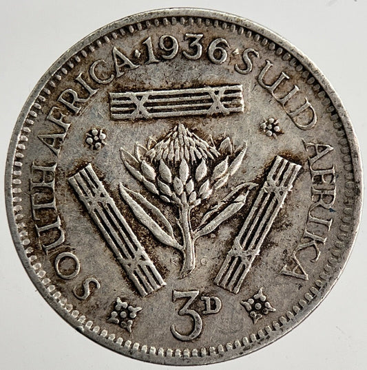 1936 South Africa Threepence Silver Coin | Collectable Grade | a8361