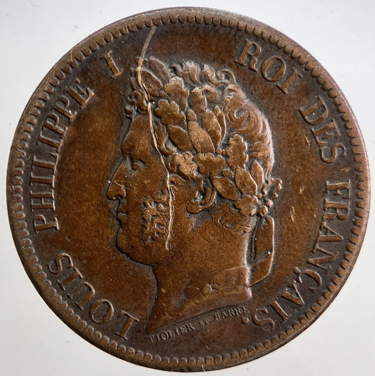 1839 France Cinq 5 Centimes Cents Coin | Fine Collectable Grade | a5381