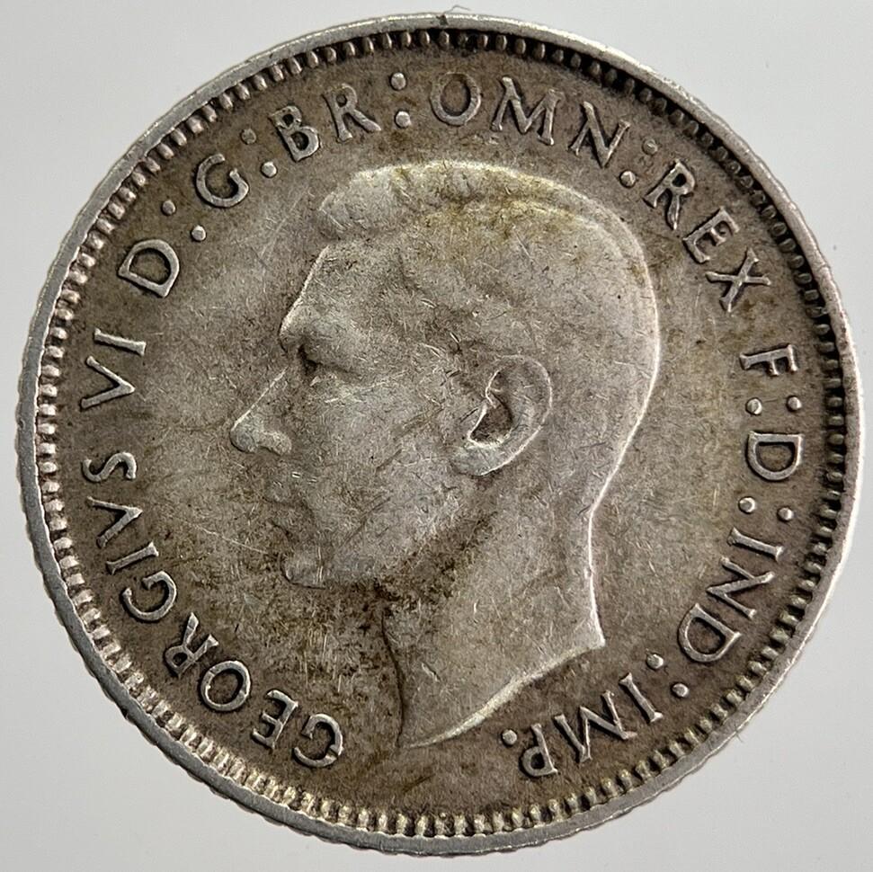 1944-S Australia Sixpence Silver Coin | Fine Collectable Grade | a8402