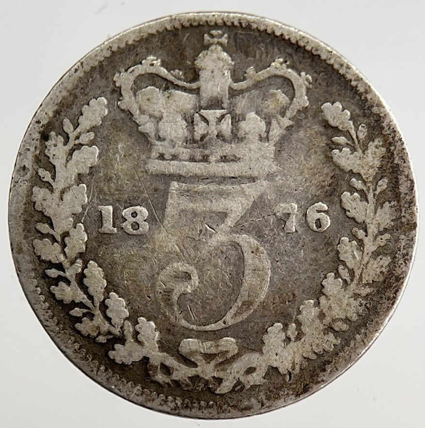 1876 Victoria Threepence Silver Coin | Collectable Grade | a8477