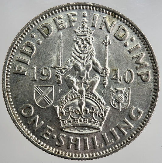 1940 George VI British Shilling Silver Coin | Very Fine Grade | a8349