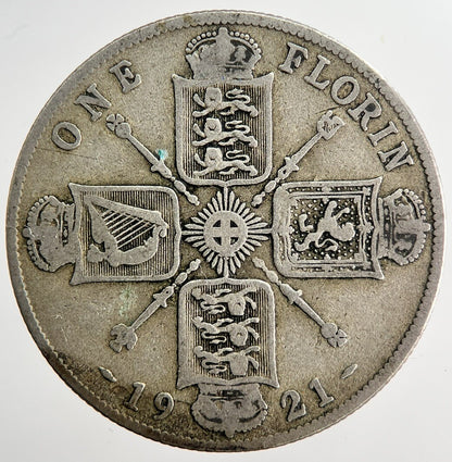 1921 George V Florin British Silver Coin | Collectable Grade | a6367