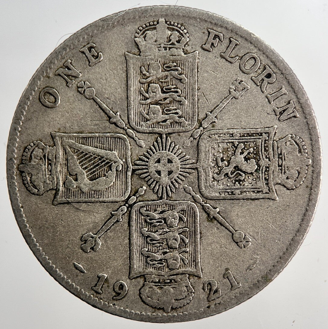 1921 George V Florin British Silver Coin | Fine Collectable Grade | a6366