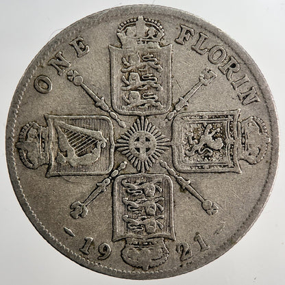 1921 George V Florin British Silver Coin | Fine Collectable Grade | a6366