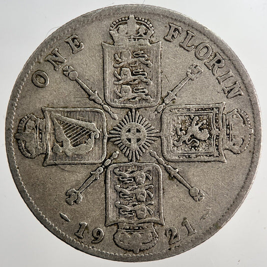 1921 George V Florin British Silver Coin | Fine Collectable Grade | a6366