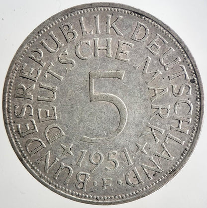 1951 Germany 5 Mark Silver Coin | Very High Grade | a6474