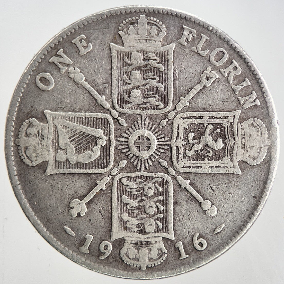 1916 George V Florin British Silver Coin | Collectable Grade | a6834