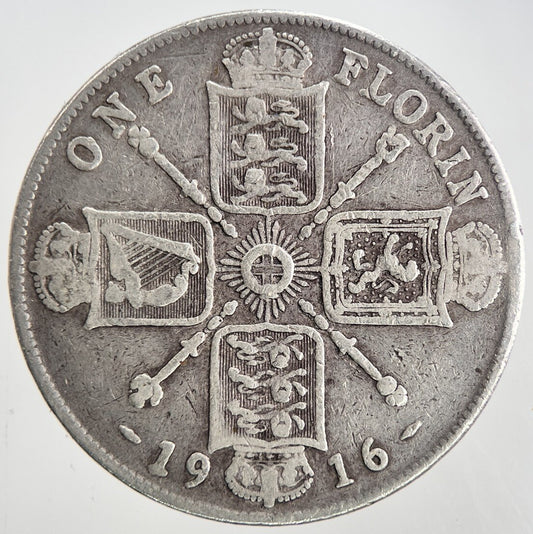 1916 George V Florin British Silver Coin | Collectable Grade | a6834