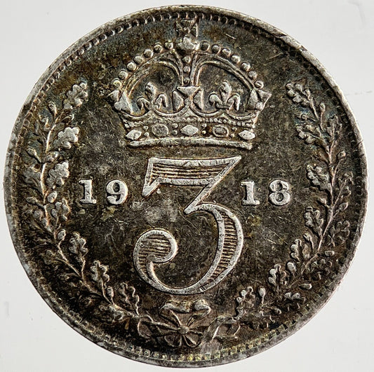 1918 George V Threepence Silver Coin | Very High Grade | a8436
