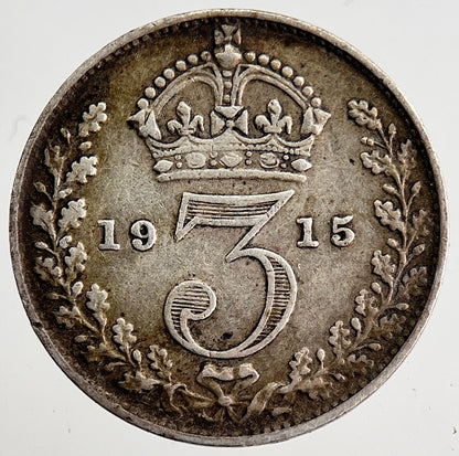 1915 George V Threepence Silver Coin | Very High Grade | a8435