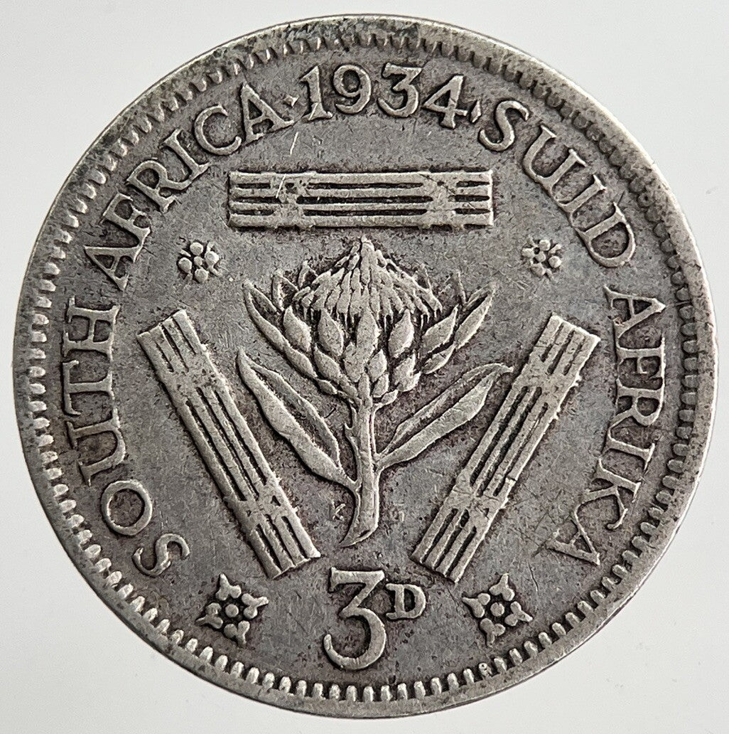 1934 South Africa Threepence Silver Coin | Collectable Grade | a8359
