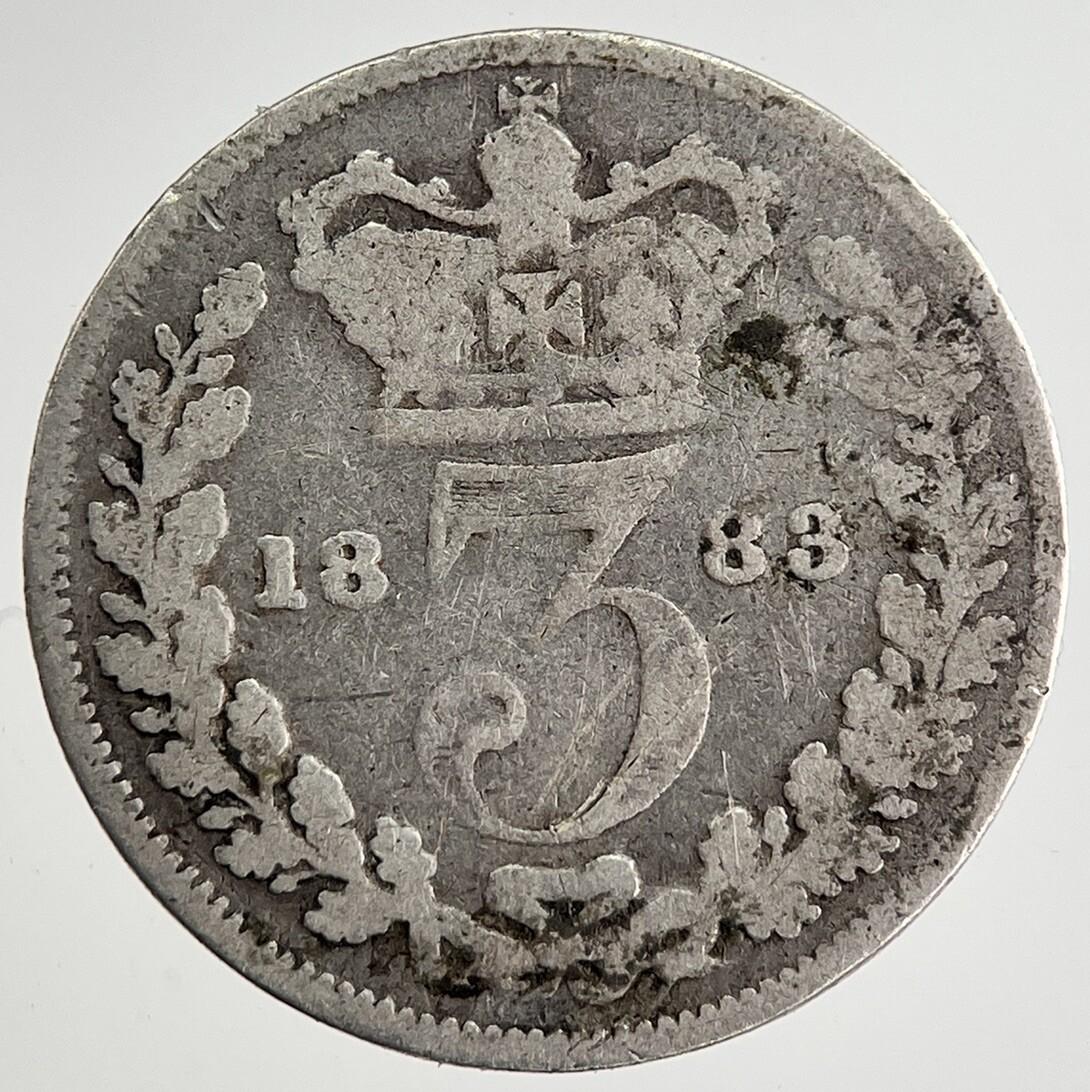 1883 Victoria Threepence Silver Coin | Collectable Grade | a8476