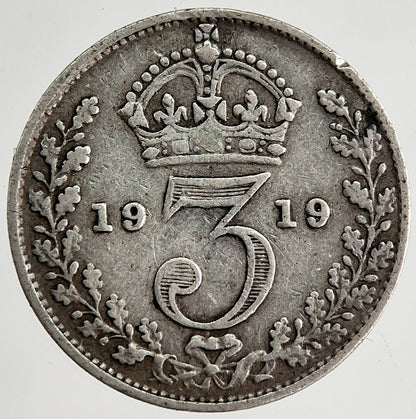 1919 George V Threepence Silver Coin | Fine Collectable Grade | a8452