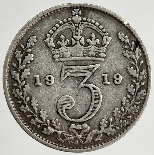 1919 George V Threepence Silver Coin | Fine Collectable Grade | a8452