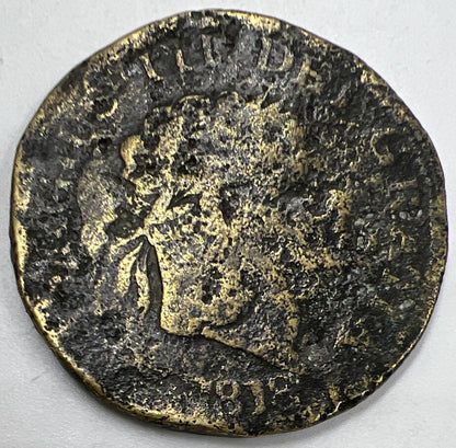1818 Rare George III Counterfit Brass Half Crown Coin | Collectable Grade | a841