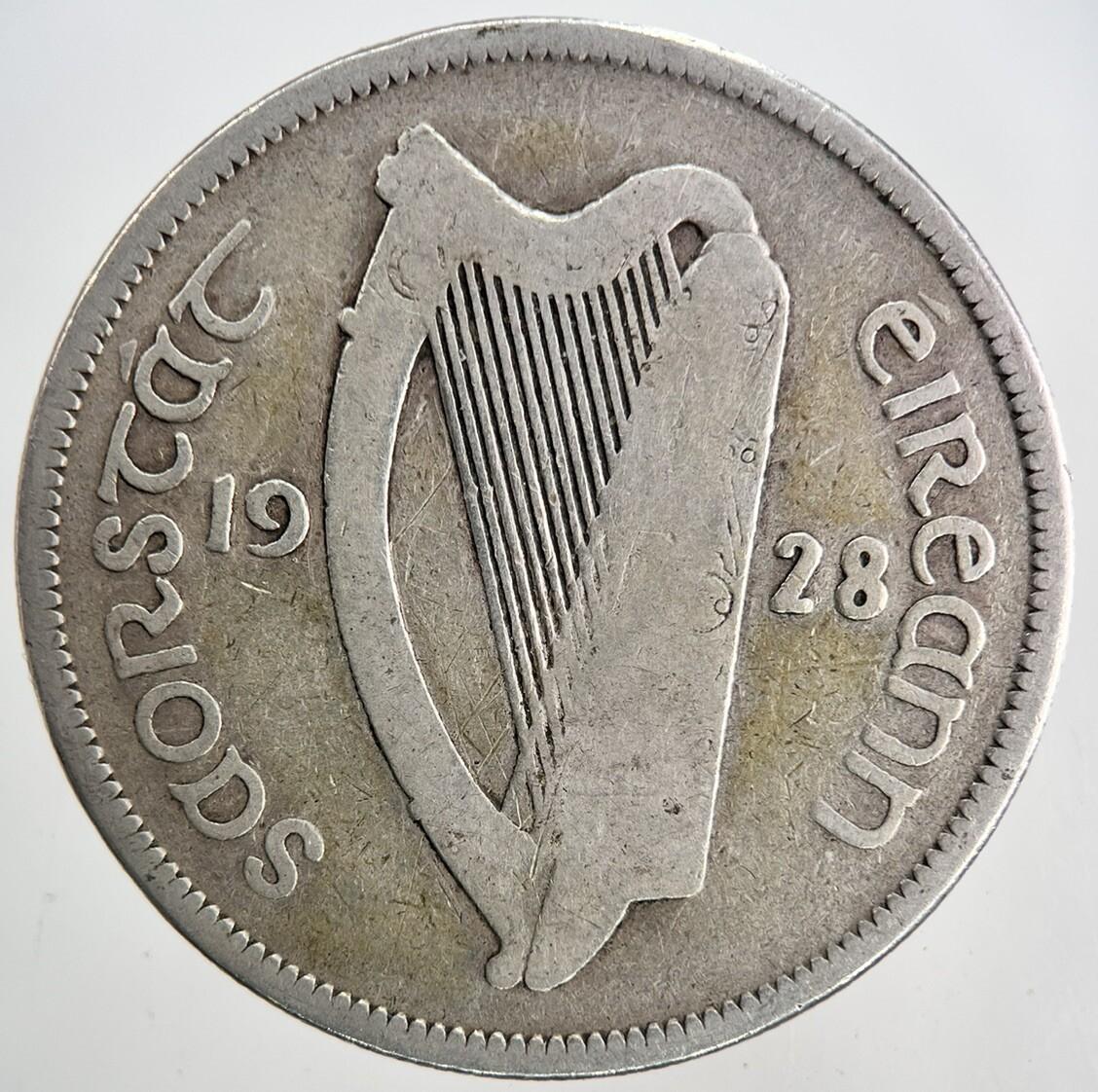 1928 Irish Half-Crown Horse Silver Coin | Collectable Grade | a6853