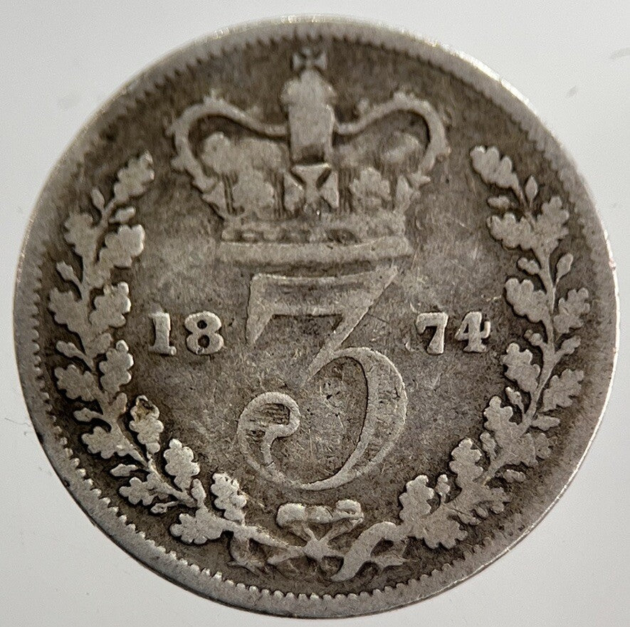 1874 Victoria Threepence Silver Coin | Collectable Grade | a8667