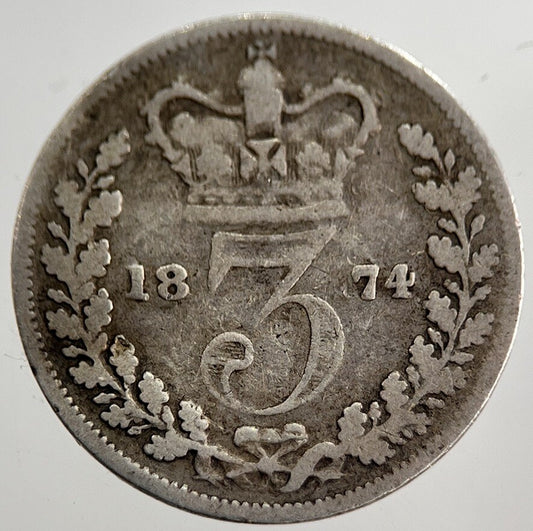 1874 Victoria Threepence Silver Coin | Collectable Grade | a8667