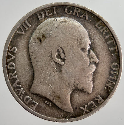 1910 Edward VII Shilling British Silver Coin | Fine Collectable Grade | a8028