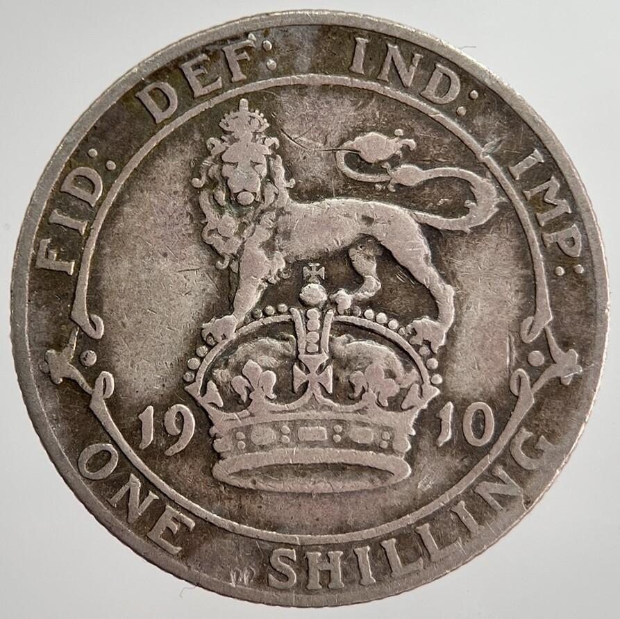 1910 Edward VII Shilling British Silver Coin | Fine Collectable Grade | a8028