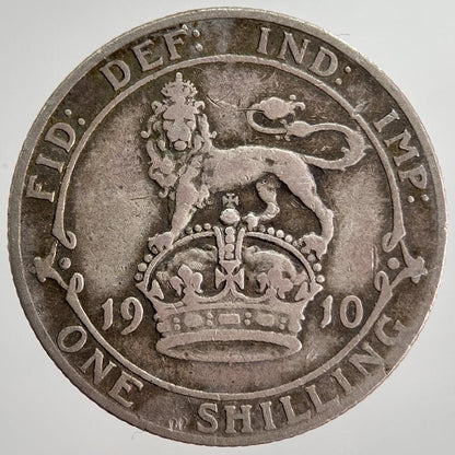 1910 Edward VII Shilling British Silver Coin | Fine Collectable Grade | a8028