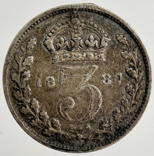 1887 Victoria Threepence Silver Coin | Fine Collectable Grade | a8503