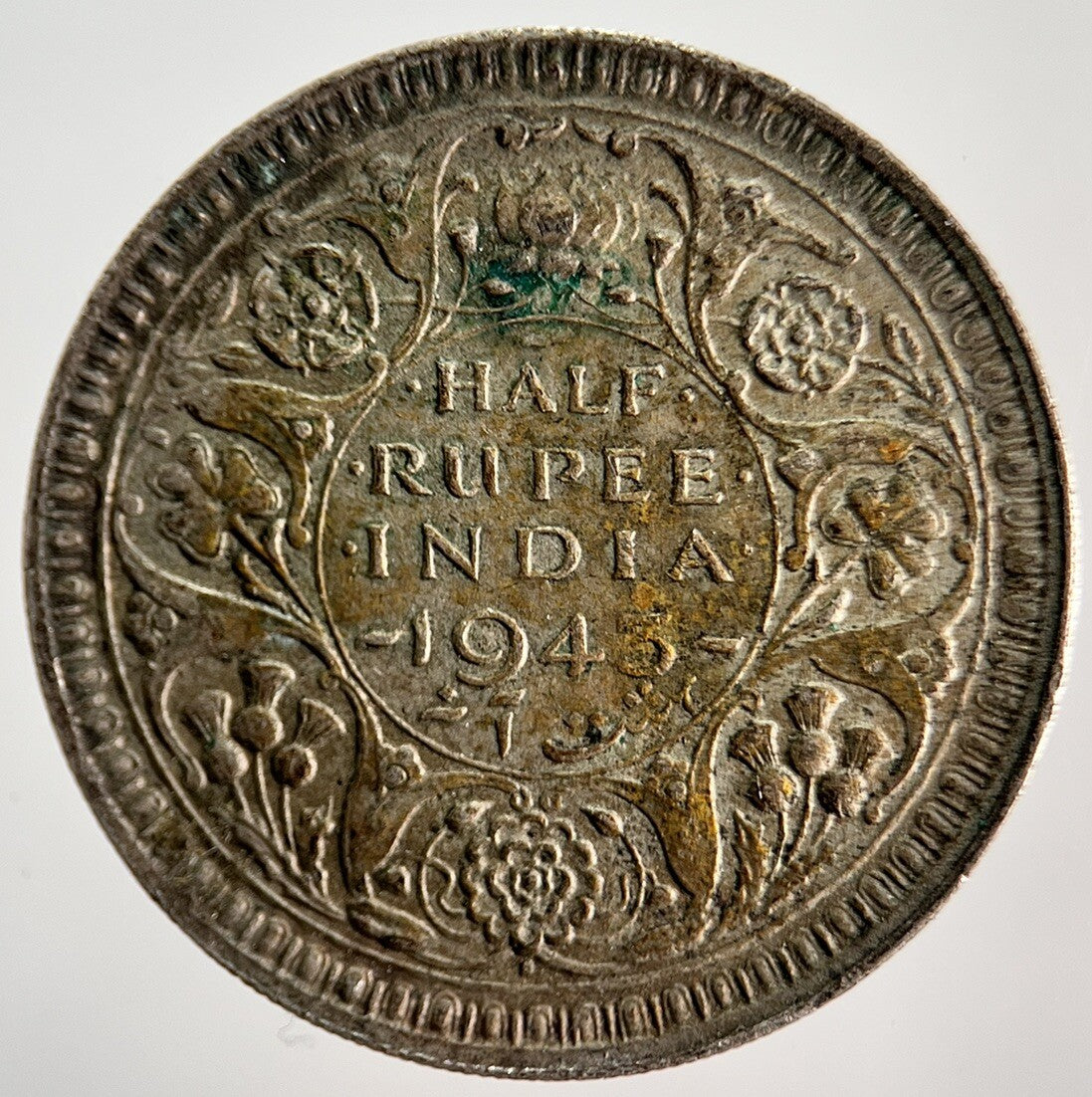 1943 India 1/2 Half Rupee Silver Coin | Very High Grade | a629