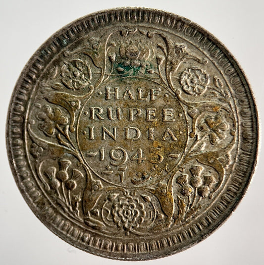 1943 India 1/2 Half Rupee Silver Coin | Very High Grade | a629