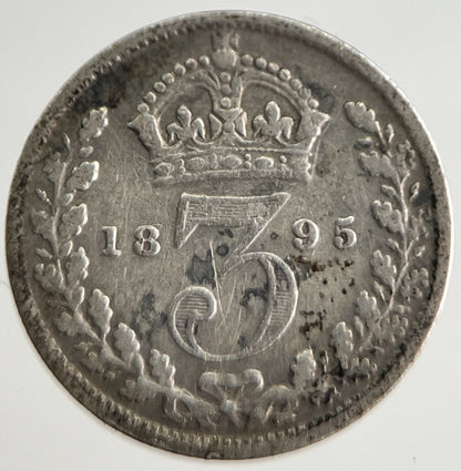 1895 Victoria Threepence Silver Coin | Fine Collectable Grade | a8484