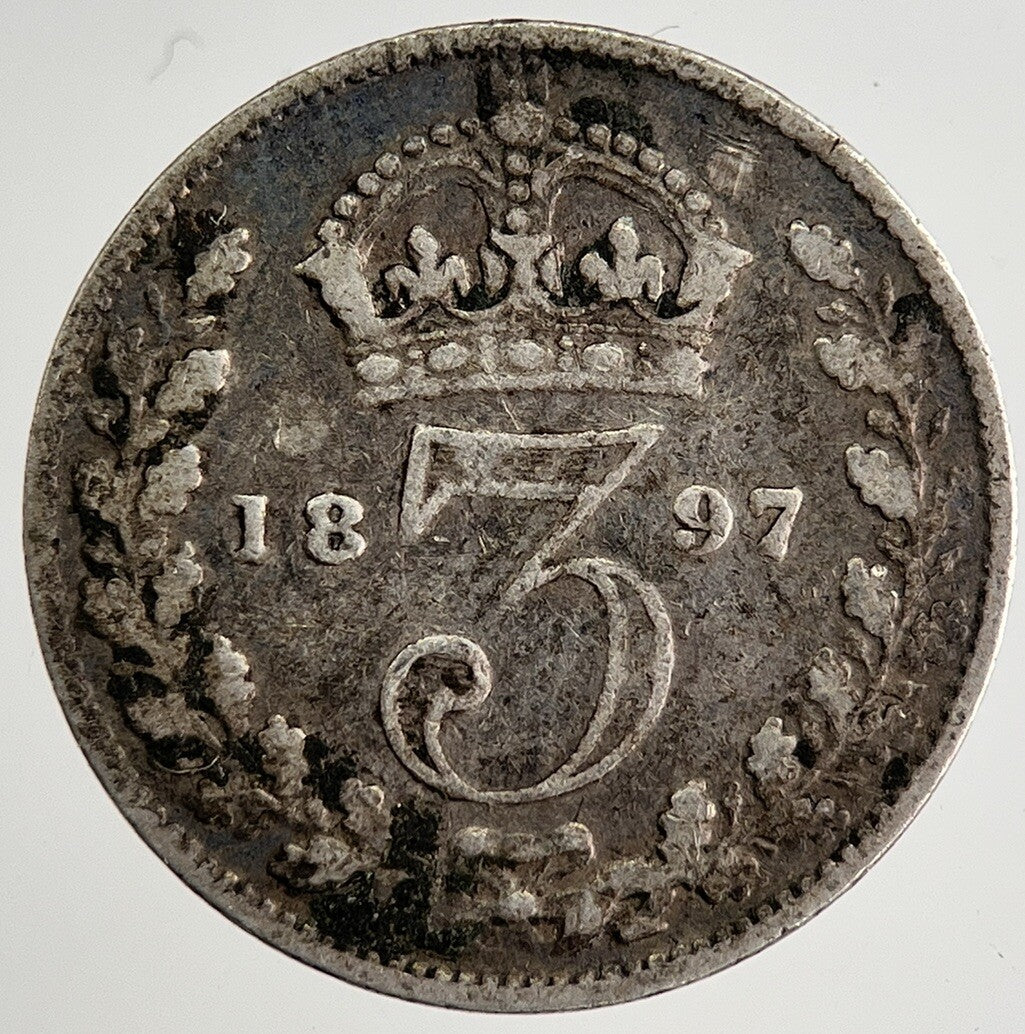 1897 Victoria Threepence Silver Coin | Collectable Grade | a8470