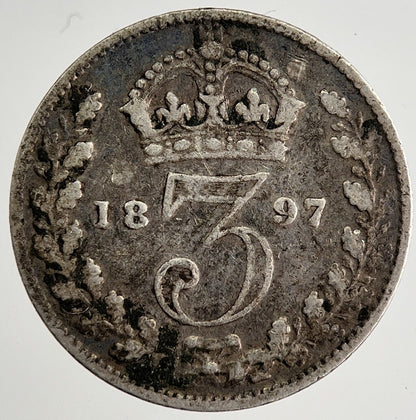 1897 Victoria Threepence Silver Coin | Collectable Grade | a8470