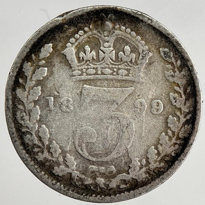 1899 Victoria Threepence Silver Coin | Collectable Grade | a8480